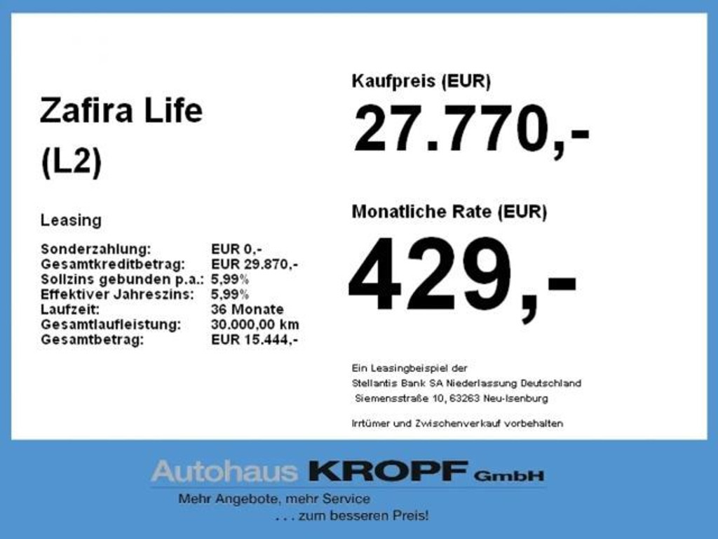 Opel Zafira Life