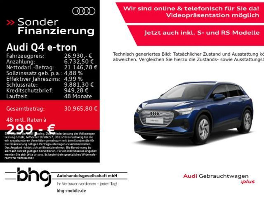 Audi Q4 e-tron 2022 Elektrisch