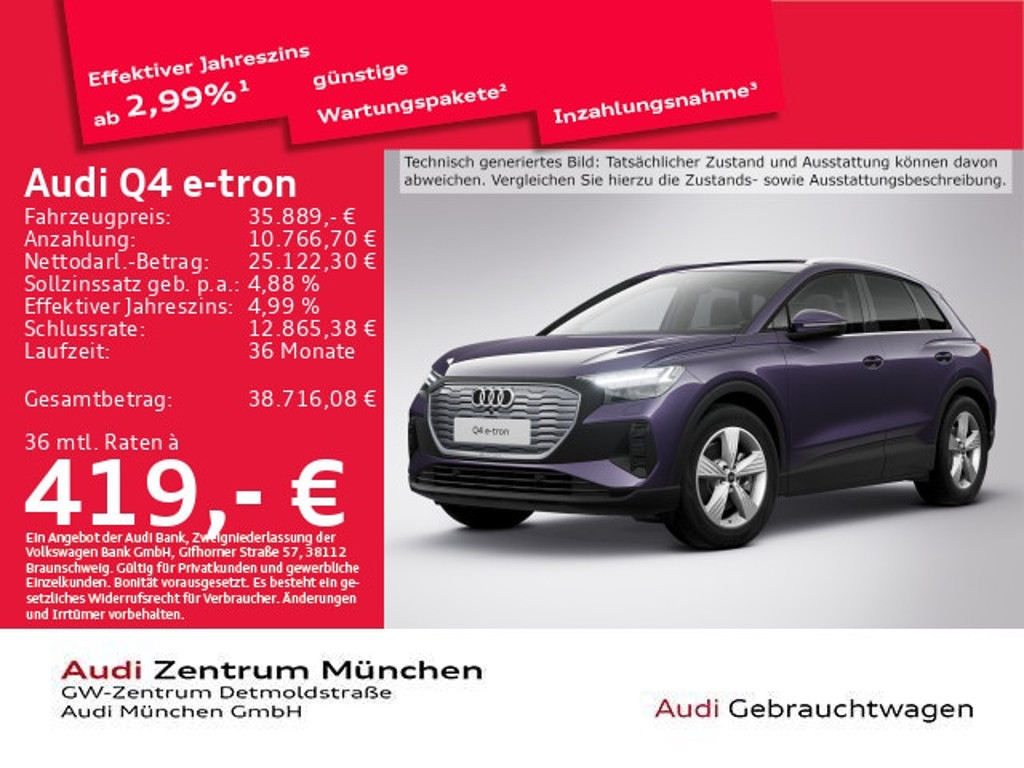 Audi Q4 e-tron 2022 Elektrisch