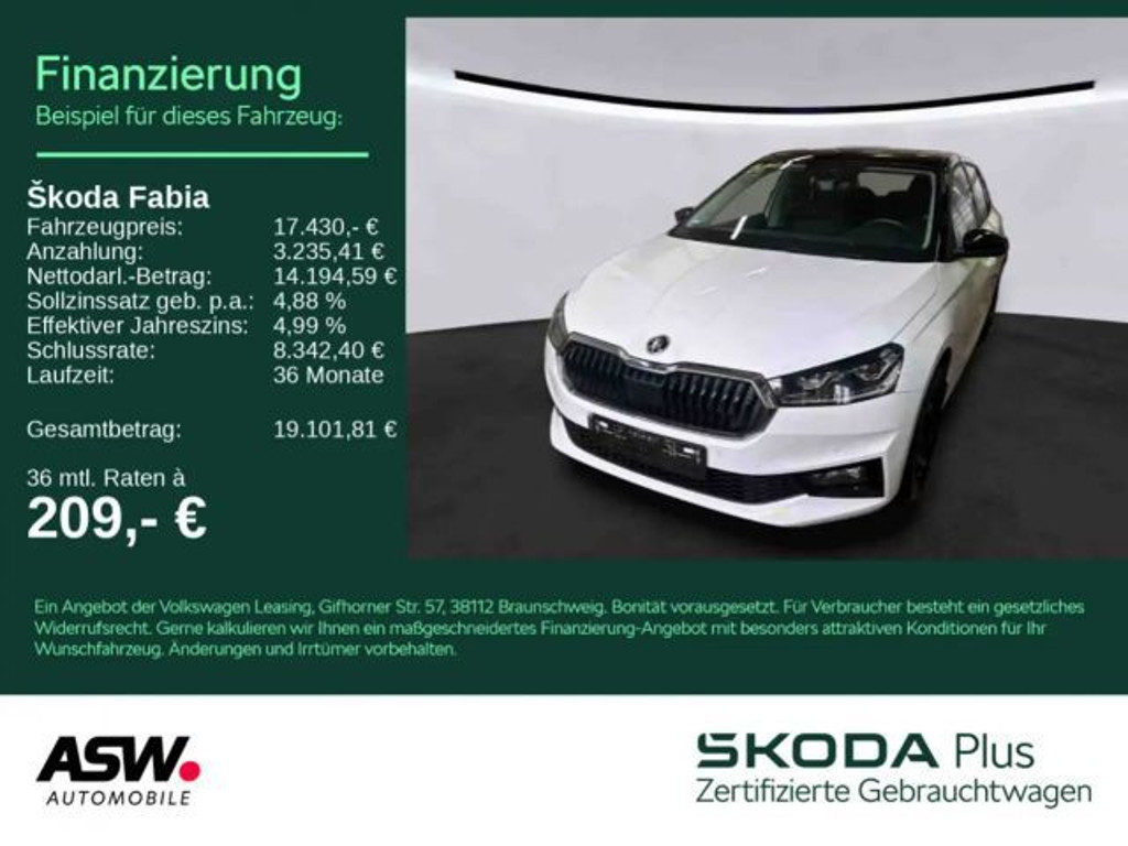 Skoda Fabia 2022 Benzine