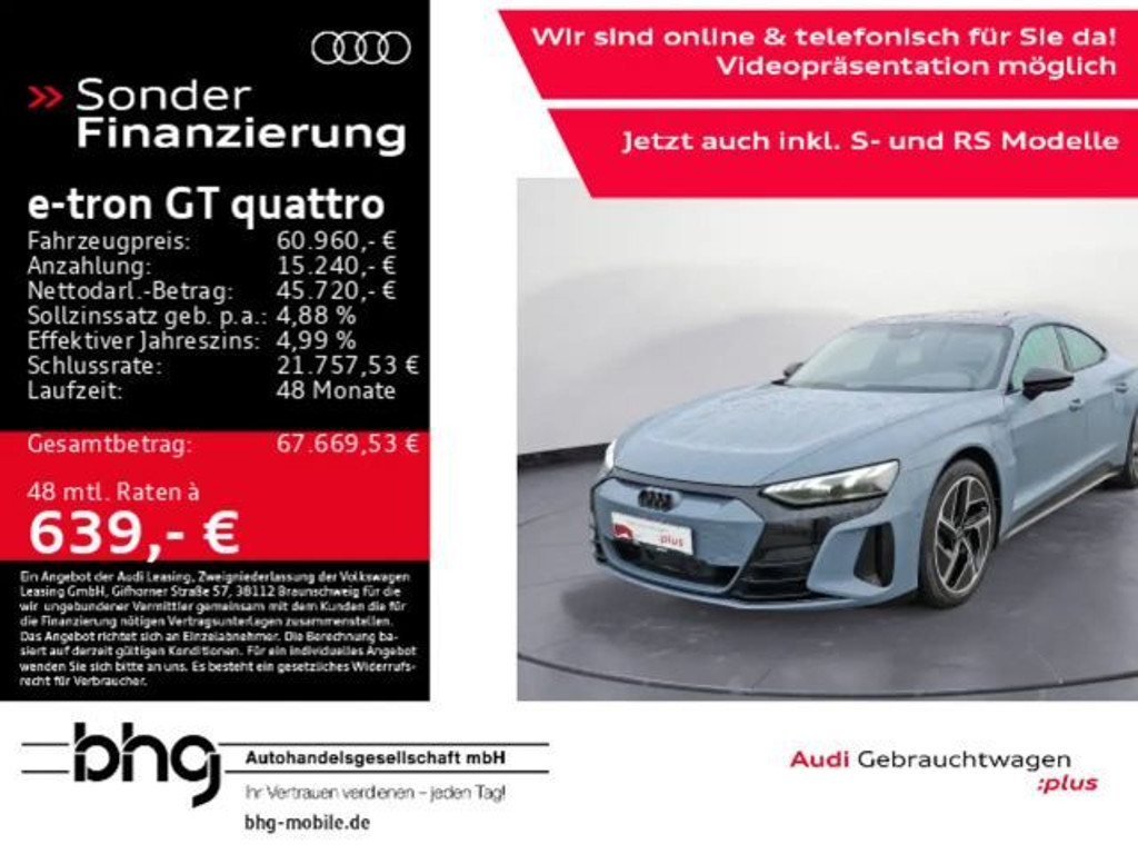 Audi e-tron GT 2023 Elektrisch