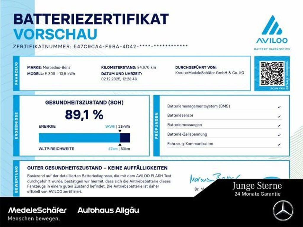Mercedes-Benz E-Klasse 2021 Hybride Diesel