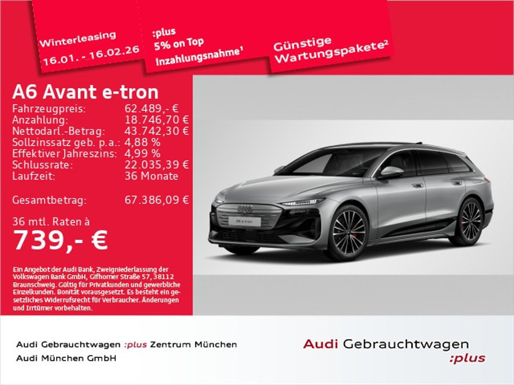 Audi A6 e-tron 2025 Elektrisch