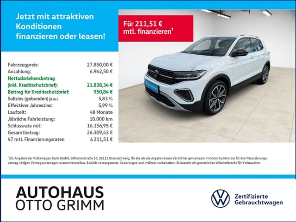 Volkswagen T-Cross 2024 Benzine