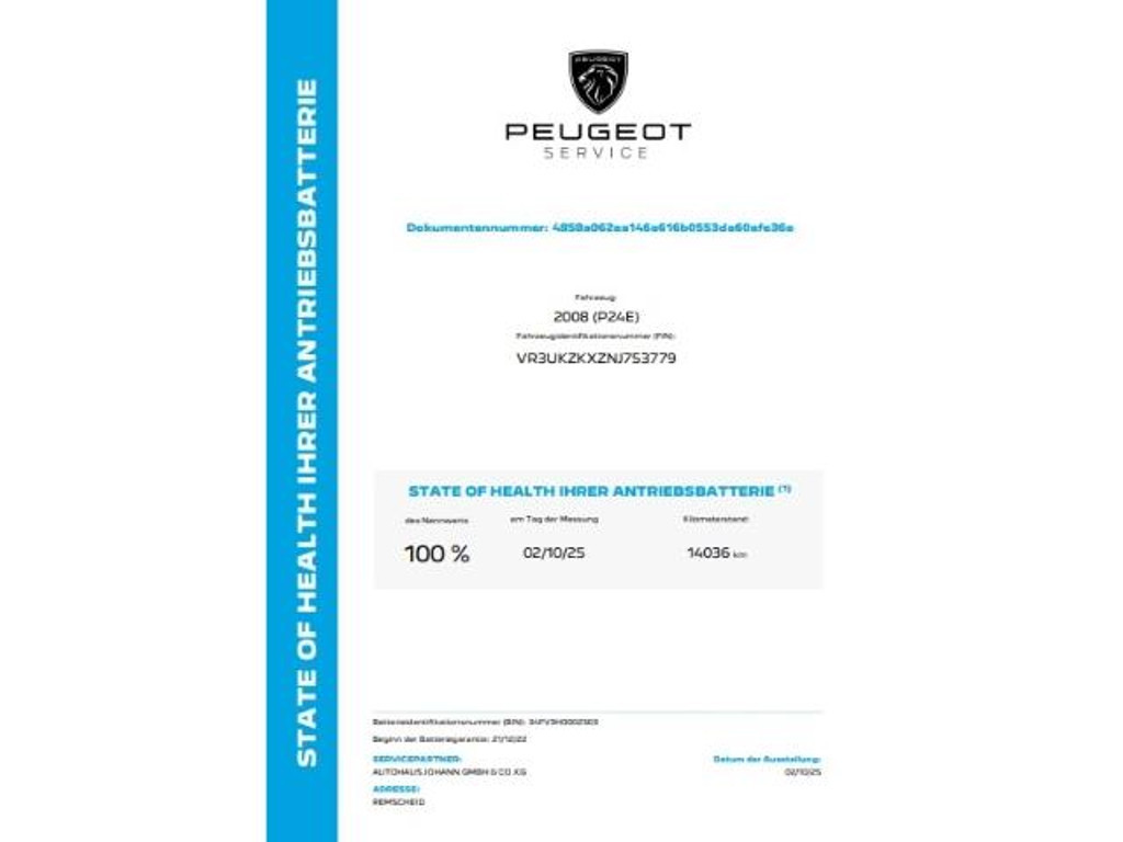 Peugeot e-2008 2022 Elektrisch