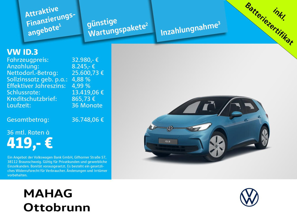 Volkswagen ID.3 2025 Elektrisch