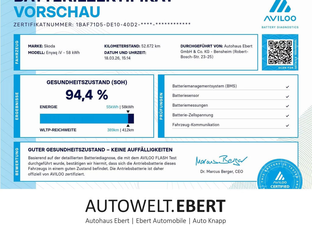 Skoda Enyaq iV 2022 Elektrisch