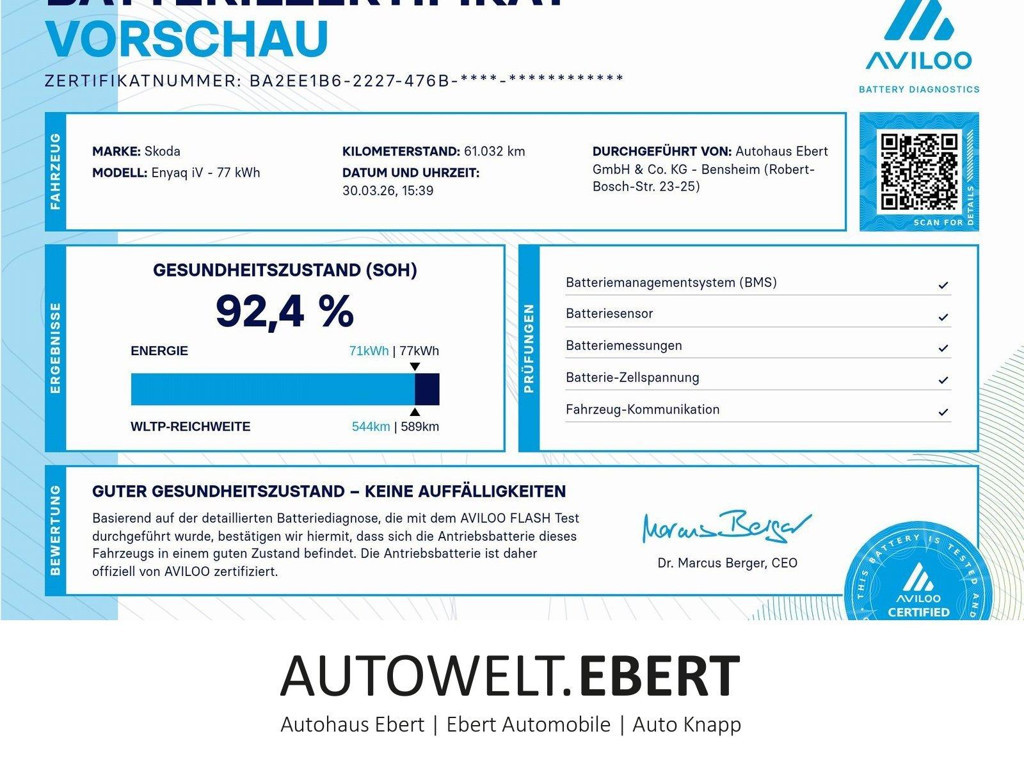 Skoda Enyaq iV 2022 Elektrisch