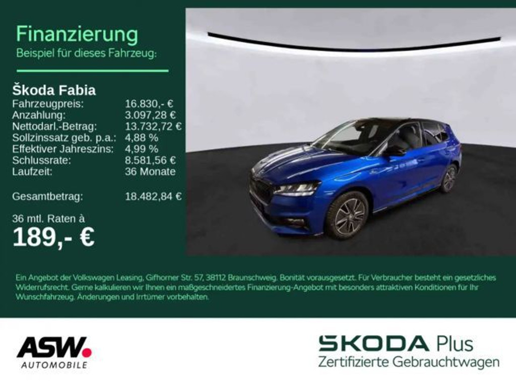 Skoda Fabia 2023 Benzine