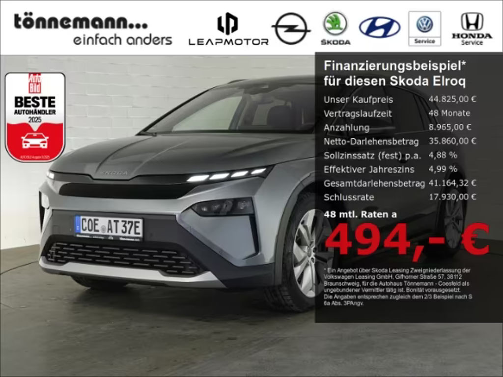 Skoda Elroq 2026 Elektrisch