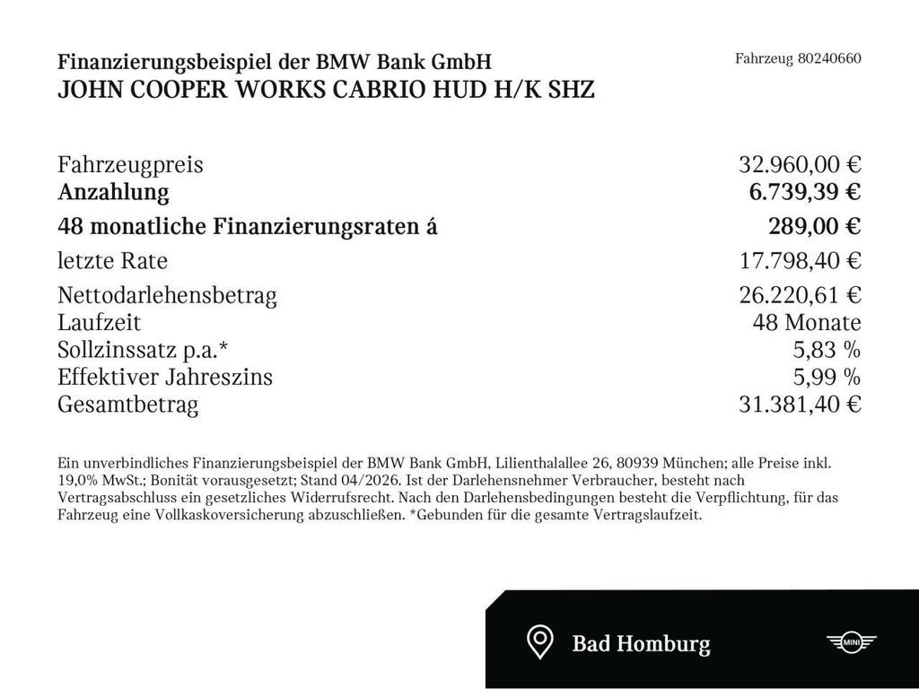 Mini John Cooper Works Cabrio