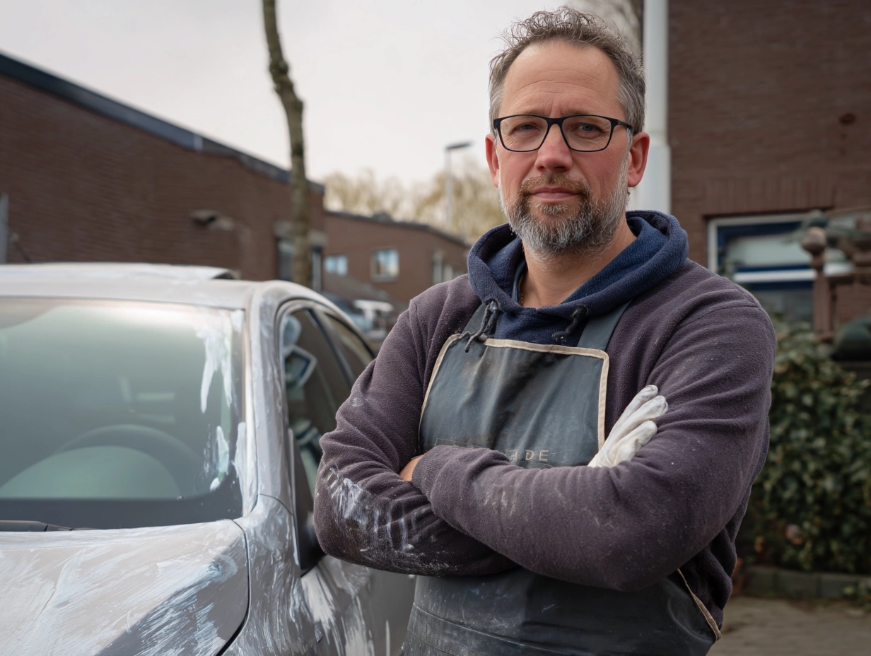 schilder-bij-auto
