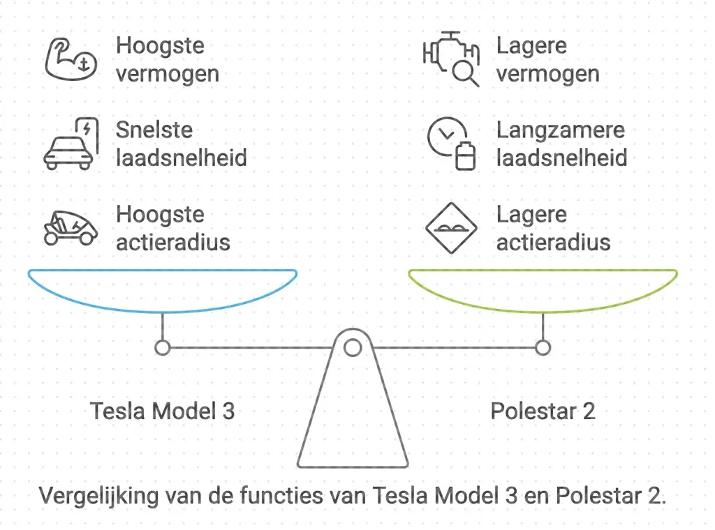 Vergelijking van elektrische auto's, met prestaties en voordelen